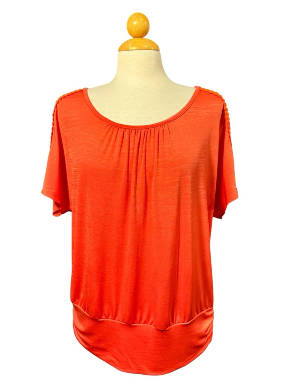 Alyx Bright Orange Scoop-Neck Short Sleeve Top - Picture 1 of 8